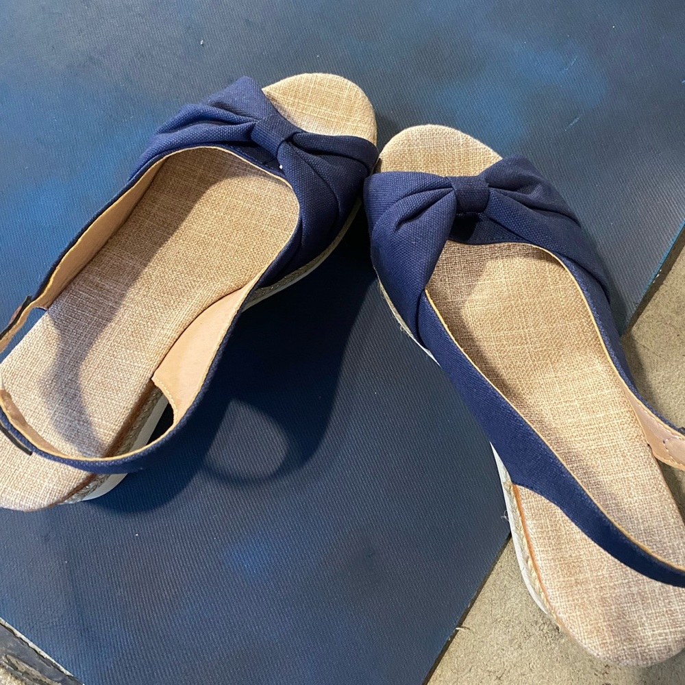 Women's Navy Blue Bow Sandals